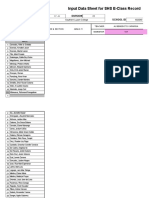 Input Data Sheet For SHS E-Class Record: Learners' Names