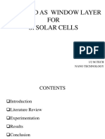 Nio Used As Window Layer FOR Si Solar Cells: V.Bhargavi 315207238011 1/2 M.TECH Nano Technology