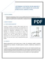 Metodo para Determinar Los Puntos de Inflamacion y Combustion Mediante La Copa Abierta de Clev