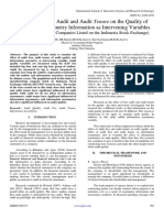 The Effect of Fee Audit and Audit Tenure On The Quality of Audits With Asymmetry Information As Intervening Variables (At The Manufacturing Companies Listed On The Indonesia Stock Exchange)