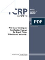 TCRP REPORT 178. A National Training and Certification Program For Transit Vehicle Maintenance Instructors TRANSIT COOPERATIVE RESEARCH PROGRAM