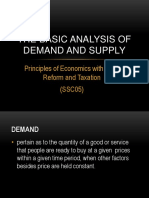 The Basic Analysis of Demand and Supply