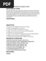 Title: Depletion of Ozone Layer Selection of Topic: Causes