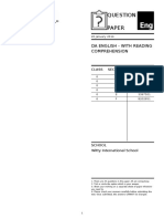 Question Paper of English 20 January - Grade 6