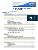 CRITERIA For Best Classrrom