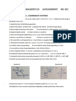 Electromagnetics Assignment Ee /ec: 1.vector Calculas, Coordinate Systems