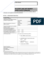 Know Your Client and Anti-Money Laundering Questionnaire: Bank of Taiwan South Africa Branch