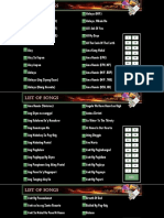 SONGS List of Song Entrance 1