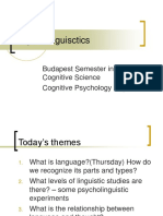 Psycholinguisctics: Budapest Semester in Cognitive Science Cognitive Psychology Day 2