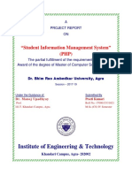 Institute of Engineering & Technology: "Student Information Management System" (PHP)