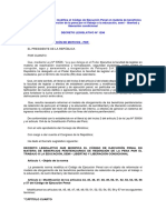 Decreto Legislativo Que Modifica El Código de Ejecución Penal en Materia de Beneficios Penitenciarios de Redención de La Pena Por El Trabajo o La Educación