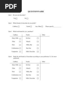 Consumer Behaviour Questionnaire-Chocolate