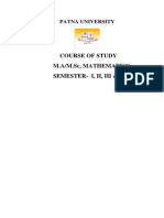 Course of Study M.A/M.Sc, Mathematics Semester-I, Ii, Iii & Iv