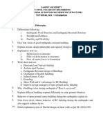 A. Theory Part: I Seismic Design Philosophy: TUTORIAL NO: 1 Introduction