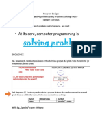 Program Design: Construct and Algorithms Using Problems Solving Tools - Sample Exercises