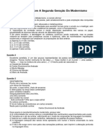 Segunda Geração Do Modernismo - Exercícios