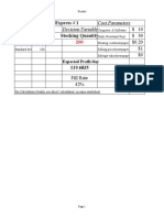 The Hamptonshire Express # 1 Stocking Quantity: Cost Parameters Decision Variable