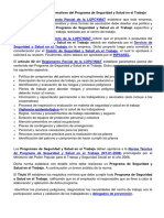 Aspectos Legales y Normativos Del Programa de Seguridad y Salud Laboral