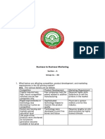 Business To Business Marketing: Section - A Group No. - 08