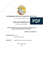 Politicas Implemetadas en El Gobierno de Lenin Moreno