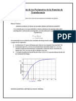 Determinación de Los Parámetros de La Función de Transferencia