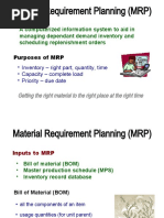 Material Requirement Planning (MRP)