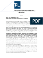 El Aprendizaje Sostenible para Contribuir A La Inclusión