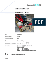 Underfloor Wheelset Lathe: Operating / Maintenance Manual