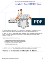 Parte 1 - Cómo Probar El Interruptor de Ralentí (2000-2002 1.8L Nissan Sentra)