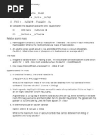 Revision Questions On Mole and Stoichiometry