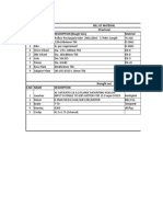 Bill of Material Structural S.No Name DESCRIPTION (Rough Size) Material