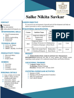 Salke Nikita Savkar: Contact Career Objective