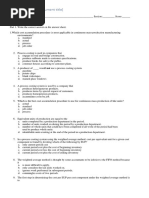 Process Costing Wave HW