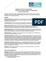 Regulations For The Examinations For The Fellowship of The Royal College of Radiologists in Clinical Oncology