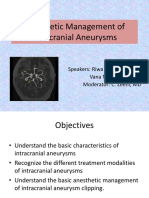 Anesthetic Management of Intracranial Aneurysms R-Masri