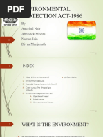 Environmental Protection Act-1986: By-Anuvind Nair Abhishek Mishra Naman Jain Divya Manjunath