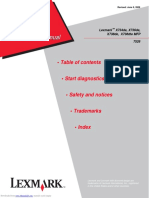 Table of Contents: Lexmark X734de, X736de, X738de, X738dte MFP 7526