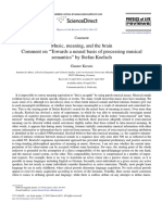 Music, Meaning, and The Brain Comment On "Towards A Neural Basis of Processing Musical Semantics" by Stefan Koelsch