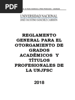 Reglamento de Grados y Titulos 2018 - Aprobado Por 813-CU-UNJFSC