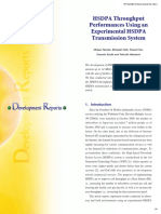 HSDPA Throughput Performances Using An Experimental HSDPA Transmission System