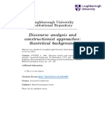 Discourse Analysis and Constructionist Approaches Theoretical Background