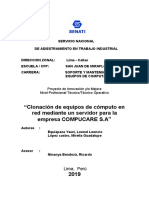 "Clonación de Equipos de Cómputo en Red Mediante Un Servidor para La Empresa COMPUCARE S.A