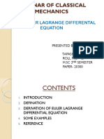 Euler Lagrange Differental Equation: Topic