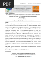 GC-MS Analysis of Phytocomponents On Whole Plant Extract Adiantum Capillus-Veneris L. - A Potential Folklore Medicinal Plant