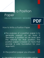 Writing A Position Paper