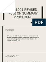 The 1991 Revised Rule On Summary Procedure