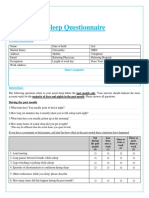 Sleep Questionnaire English