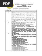 Inventario Equipo de Secretaria