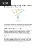 Brainstorming Activities For Writing Creative Nonfiction in The Classroom