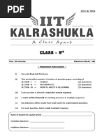 Kalarashukla Class 9 Sample Paper Entrence Exam.